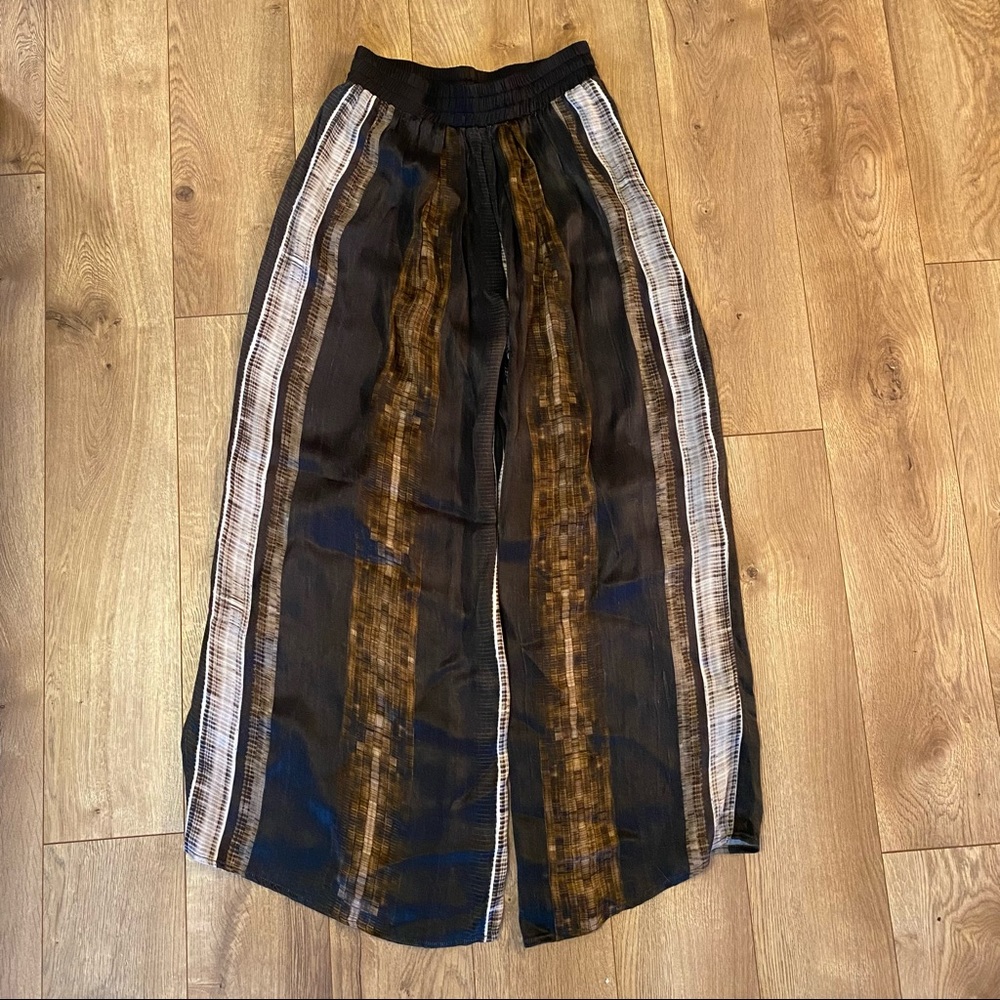 Wide leg viscose pants